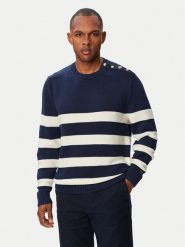 Tommy Hilfiger Sweter Breton MW0MW43502 Granatowy Regular Fit. Niebieskie swetry męskie Tommy Hilfiger, m, bez wzorów, z bawełny, bez kołnierzyka, bez ramiączek. Za 849.99 zł.