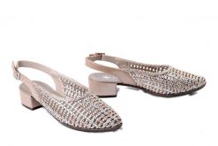 RIEKER 47078-90 metallic, czółenka damskie. Żółte czółenka damskie Rieker, na lato, bez wzorów, bez obcasa, bez zapięcia. Za 319.90 zł.