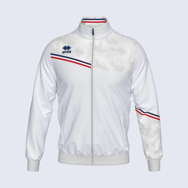 Bluza Errea Erick Kurtka Ad Dorośli. Białe kurtki męskie ERREA, l, bez wzorów, z materiału, bez kaptura, na fitness i siłownię. Za 165.50 zł.