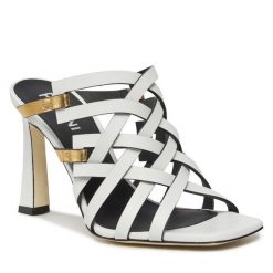 Klapki Pollini. Białe klapki damskie Pollini, bez wzorów, bez obcasa, bez zapięcia. Za 1,829.00 zł.