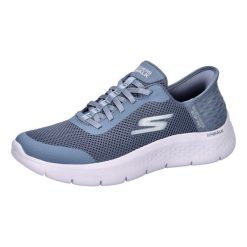 Tenisówki Skechers Model Slip-ins Go Walk Flex Kolor Niebieski. Niebieskie trampki i tenisówki damskie Skechers, bez wzorów, z materiału, bez zapięcia. Za 279.00 zł.