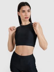4F Góra od bikini damska - czarna M. Czarne bikini 4F, m, bez wzorów, z elastanu. W wyprzedaży za 59.99 zł.