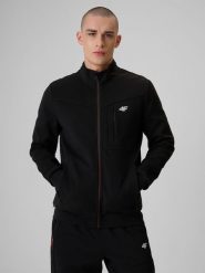 4F Bluza dresowa regular bez kaptura męska - czarna M. Czarne bluzy sportowe męskie 4F, m, bez wzorów, z bawełny, bez kaptura. Za 199.99 zł.