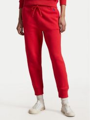 Polo Ralph Lauren Spodnie dresowe 211949978023 Czerwony Tapered Fit. Czerwone spodnie dresowe damskie Polo Ralph Lauren, bez wzorów, z bawełny. Za 349.99 zł.