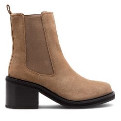 Botki Sergio Bardi. Brązowe botki damskie Sergio Bardi, bez wzorów, bez obcasa, na słupku, bez zapięcia. Za 279.99 zł.