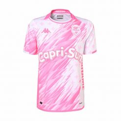 Trzecia koszulka Stade Français Kombat 2023/24. Czerwone bluzki damskie Kappa, bez wzorów, z jersey, sportowe, bez kołnierzyka, bez ramiączek. W wyprzedaży za 245.70 zł.