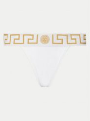 Versace Stringi AUD01042 1A10011 Biały. Białe majtki damskie Versace, z bawełny. Za 169.99 zł.