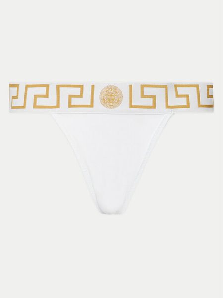 Versace Stringi AUD01042 1A10011 Biały. Białe majtki damskie Versace, z bawełny. Za 169.99 zł.