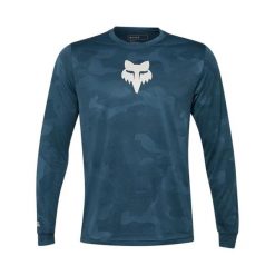 Bluza rowerowa męska Fox Ranger Tru Dri LS Jersey. Niebieskie bluzy męskie FOX, m, bez wzorów, z jersey, sportowe, bez ramiączek, bez kaptura. Za 266.99 zł.