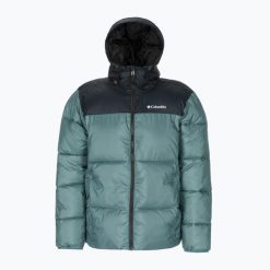Kurtka puchowa męska Columbia Puffect Hooded. Niebieskie kurtki męskie Columbia, l, bez wzorów, z puchu, sportowe, bez kaptura. W wyprzedaży za 373.80 zł.