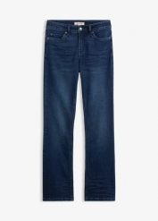 Jeansy ze stretchem o kroju bootcut, mid waist. Niebieskie jeansy damskie bonprix, bez wzorów, z jeansu. Za 139.99 zł.