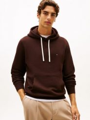 Tommy Hilfiger sweter z kapturem Mężczyźni Materiał dresowy brązowy, L. Brązowe swetry męskie Tommy Hilfiger, l, bez wzorów, z dresówki, bez kołnierzyka, bez ramiączek. Za 449.95 zł.