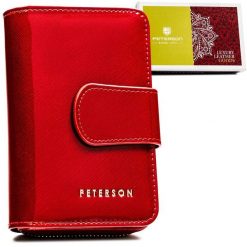 Portfel skórzany Peterson PTN 76115-SAF czerwony. Czerwone portfele damskie Peterson, ze skóry. Za 139.00 zł.