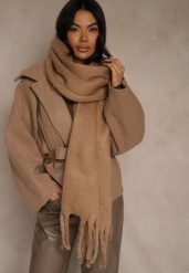 Brązowy Szalik Ozdobiony Frędzlami Owedela. Brązowe szaliki damskie Renee, bez wzorów, z jeansu. Za 39.99 zł.