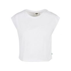 Organiczna Krótka Koszulka Dla Kobiet. Białe bluzki damskie Urban Classics, xl, bez wzorów, sportowe, bez kołnierzyka, bez ramiączek. Za 67.99 zł.