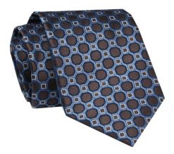 Męski Krawat - ALTIES - Klasyczny - Motyw Geometryczny. Krawaty i muchy Alties, bez wzorów, z tkaniny, eleganckie. Za 49.00 zł.