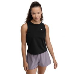 Damska koszulka tank top do biegania w terenie Trekking Siroko Volt Black. Czarne topy damskie SIROKO, bez wzorów, z materiału, sportowe, bez kołnierzyka, bez ramiączek. W wyprzedaży za 84.99 zł.
