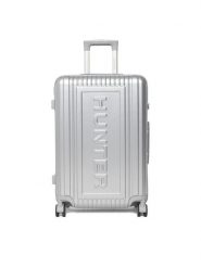Hunter Walizka średnia CEO-HUNTER-M-002-08-SILVER Srebrny. Szare walizki męskie Hunter, bez wzorów, z tworzywa sztucznego, średnie. Za 359.99 zł.