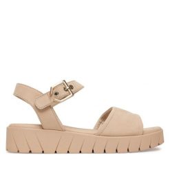 Sandały Tamaris. Brązowe sandały damskie Tamaris, bez wzorów, bez obcasa, na płaskiej podeszwie, bez zapięcia. Za 329.99 zł.