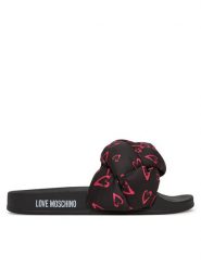 LOVE MOSCHINO Klapki JA28312G0MIW100C Czarny. Czarne klapki damskie Love Moschino, bez wzorów, z materiału, bez obcasa, bez zapięcia. Za 399.99 zł.