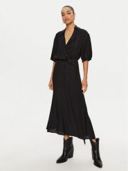 PINKO Sukienka letnia 103561 A1WV Czarny Regular Fit. Czarne sukienki damskie Pinko, na lato, bez wzorów, z wiskozy, bez kołnierzyka, bez ramiączek. Za 709.99 zł.