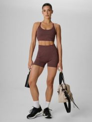 4F Legginsy krótkie treningowe bezszwowe damskie - brązowe M/L. Brązowe legginsy damskie 4F, bez wzorów. Za 119.99 zł.