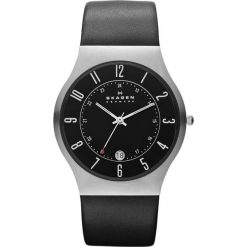 PROMOCJA ZEGAREK SKAGEN 233XXLSLB. Czarne zegarki męskie Skagen, bez wzorów, ze stali. W wyprzedaży za 419.00 zł.