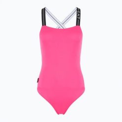 Strój kąpielowy EA7 Emporio Armani Logo Tape One Piece. Czerwone stroje kąpielowe damskie EA7 Emporio Armani, s, z aplikacjami, z elastanu. Za 266.99 zł.