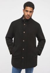 MUSTANG DAVID WINTER COAT MĘSKI PŁASZCZ CIEPŁY ELEGANCKI BLACK 1014179 4142. Czarne płaszcze męskie Mustang, m, bez wzorów, eleganckie, bez kołnierzyka, bez kaptura. Za 529.99 zł.