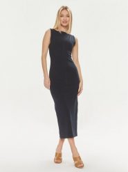 ViCOLO Sukienka codzienna TB0109 Granatowy Slim Fit. Niebieskie sukienki damskie ViCOLO, na co dzień, s, bez wzorów, z bawełny, bez kołnierzyka, bez ramiączek, proste. Za 259.99 zł.