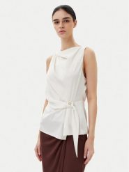 Rinascimento Bluzka CFC0019901002 Écru Regular Fit. Bluzki damskie Rinascimento, xs, bez wzorów, z syntetyku, bez kołnierzyka, bez ramiączek. Za 179.99 zł.