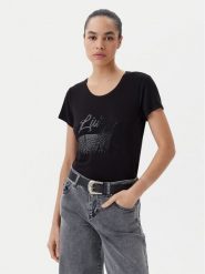 Liu Jo Beachwear T-Shirt VA5157 JS360 Czarny Regular Fit. Czarne t-shirty damskie Liu Jo Beachwear, s, bez wzorów, z wiskozy, bez kołnierzyka, bez ramiączek. W wyprzedaży za 249.99 zł.