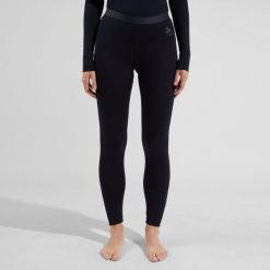 Legginsy termoaktywne damskie ODLO Merino 200 BL Bottom Long. Czarne bielizna sportowa damska ODLO, m, bez wzorów. Za 459.99 zł.