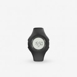 Zegarek sportowy Decathlon W200 M. Cyfrowe zegarki męskie Decathlon, bez wzorów, z materiału, plastikowe. Za 49.99 zł.