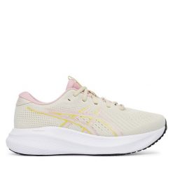Buty do biegania Asics. Szare obuwie sportowe damskie Asics, bez wzorów, bez zapięcia, do biegania. Za 399.99 zł.