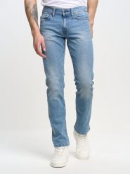 Jeansy męskie dopasowane z przetarciami jasnoniebieskie Tobias 295. Niebieskie jeansy męskie BIG STAR, z denimu, klasyczne. Za 299.99 zł.