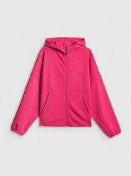 4F Bluza dresowa regular z kapturem damska - różowa XL. Czerwone bluzy damskie 4F, xl, bez wzorów, z dresówki, klasyczne, bez ramiączek, z kapturem. Za 199.99 zł.