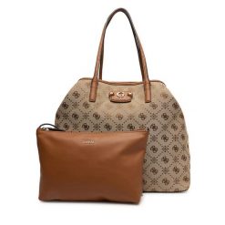 Torebka Guess. Brązowe shopperki damskie Guess, z aplikacjami, bez dodatków. Za 489.99 zł.