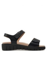 Caprice Sandały 9-28701-42 Czarny. Czarne sandały damskie Caprice, bez wzorów, ze skóry, bez obcasa, na płaskiej podeszwie, bez zapięcia. Za 246.99 zł.
