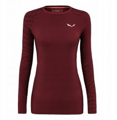 Bluza termoaktywna damska Salewa Cristallo Warm Amr L/S Tee - syrah. Bielizna sportowa damska Salewa, l, bez wzorów, bez ramiączek, bez kaptura. Za 498.91 zł.