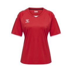 Koszulka damska Hummel hmlhmlCORE volley. Czerwone bluzki damskie Hummel, xl, bez wzorów, sportowe, bez kołnierzyka, bez ramiączek. Za 144.00 zł.