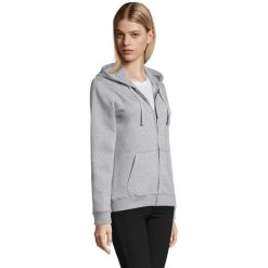 Damska Bluza Z Kapturem Spike Heather Z Pełnym Zamkiem Błyskawicznym. Szare bluzy damskie SOL'S, m, bez wzorów, z bawełny, bez ramiączek, z kapturem. Za 191.99 zł.