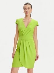 Rinascimento Sukienka koktajlowa CFC0117720003 Zielony Regular Fit. Zielone sukienki damskie Rinascimento, s, bez wzorów, z syntetyku, wizytowe, bez kołnierzyka, bez ramiączek. Za 269.99 zł.