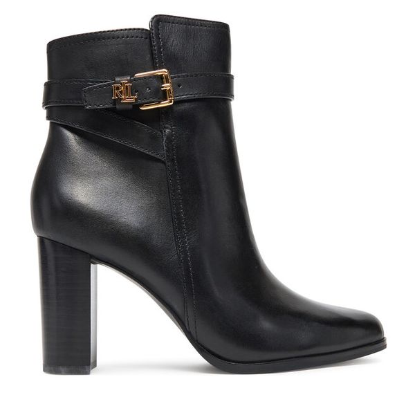 Botki LAUREN RALPH LAUREN. Czarne botki damskie Lauren Ralph Lauren, bez wzorów, bez obcasa, na słupku, bez zapięcia. Za 729.99 zł.