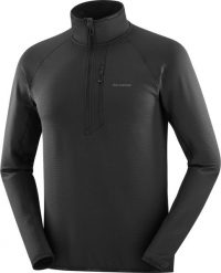 Bluza z zamkiem Salomon Essential Lightwarm HZ - deep black. Czarne bluzy męskie Salomon, m, bez wzorów, bez ramiączek, bez kaptura. Za 347.09 zł.