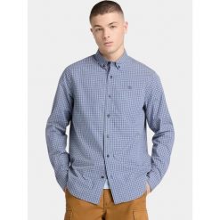 Koszula męska Timberland Micro Plaid Poplin. Niebieskie koszule męskie Timberland, m, bez wzorów, eleganckie, bez kołnierzyka, bez ramiączek. Za 399.00 zł.
