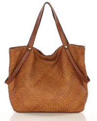 Shopperka pleciona MARCO MAZZINI camelowa v244c. Shopperki damskie bez wzorów, ze skóry, duże, bez dodatków. Za 607.05 zł.