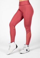 Damskie legginsy Gorilla Wear Kaycee. Czerwone legginsy damskie GORILLA WEAR, bez wzorów, z meshu. Za 198.00 zł.