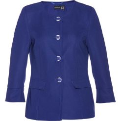 Żakiet bonprix błękit królewski. Niebieskie marynarki i żakiety damskie bonprix, bez wzorów, bez kołnierzyka, bez ramiączek. Za 23.99 zł.