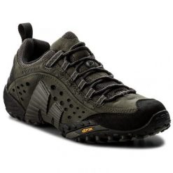 Buty trekkingowe Merrell INTERCEPT Castle Rock. Zielone buty zimowe męskie Merrell, bez wzorów, bez obcasa, bez zapięcia. Za 539.99 zł.